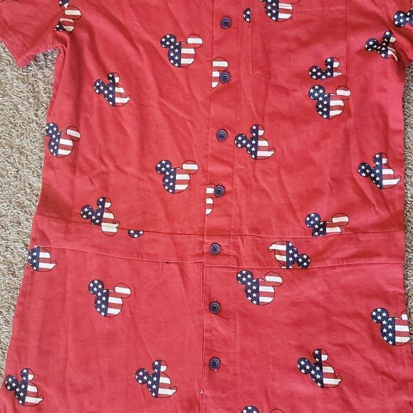 Disney Mickey Mouse American Flag Americana Red Unisex Romper Medium M - Picture 5 of 6